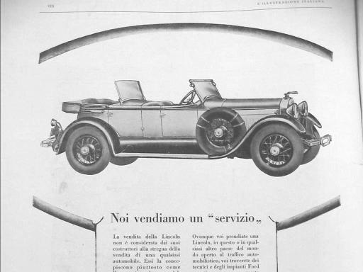 Anche la Lincoln vende un servizio (1922)
